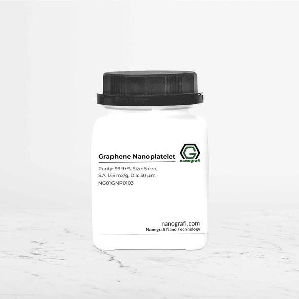 Graphene Nanoplatelet, Purity: 99.9+%, Size: 5 nm, S.A: 135 m2/g, Dia: 30 μm