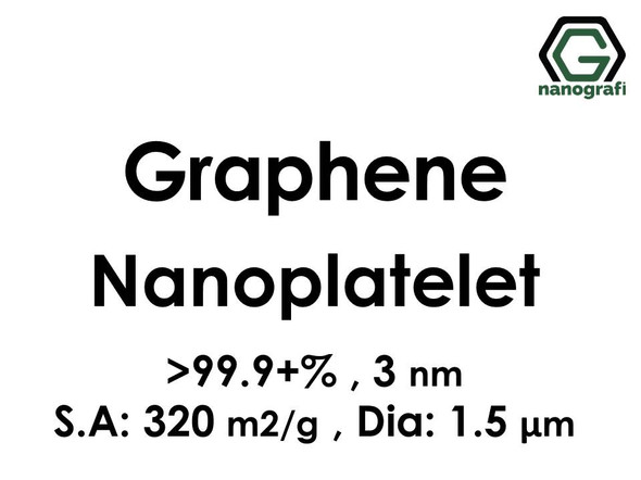 Graphene Nanoplatelet, Purity: 99.9+%, Size: 3 nm, S.A: 320 m2/g, Dia: 1.5 μm