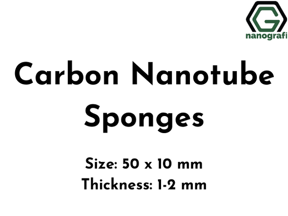 Carbon Nanotube Sponges,  Size: 50 mm x 10 mm, Thickness: 1-2 mm